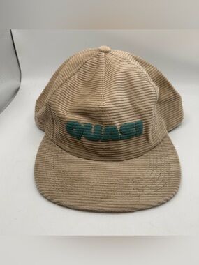 QUASI Cream Corduroy Skateboard Hat Adjustable USA Made Truckers Skate Cap
